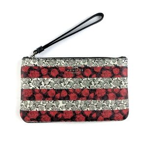 Coach 8" Large Wristlet Rose Queen Print